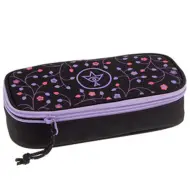 Ars Una: Astuccio per adolescenti con fiori viola arrotondato 21cm