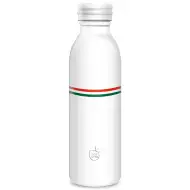 Ars Una: Borraccia in metallo a doppia parete color bianco bandiera, 600 ml