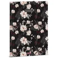 Ars Una: Cartella elastica fiorita Flowery Black A/4