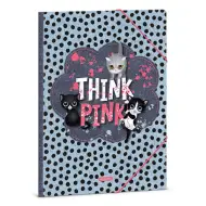 Ars Una: Cartella elastica formato A/4 con motivo gattino Think Pink