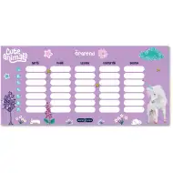 Ars Una: Cute Animals - unicorno orario scolastico singolo, fronte-retro