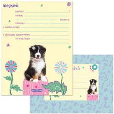 Ars Una: Cute Animals Aussie - set di 10 inviti con cagnolini e buste
