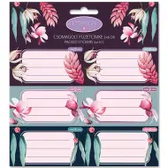 Ars Una: Etichette per quaderni confezionate a fiori Botanical Mix, 3x6 pezzi