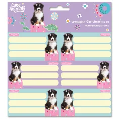 Ars Una: Etichette per quaderno "Animali carini" con cani Aussie, confezionate, 3x6 pezzi