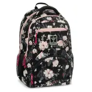 Ars Una: Flowery Black zaino scolastico ergonomico con fiori, 33x45x24 cm