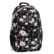 Ars Una: Flowery Black zaino scolastico floreale AU-14, 32x51x25 cm