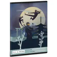 Ars Una: Quaderno a quadretti A/5 27-32 con motivo "Ninjas in the dark"