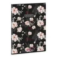 Ars Una: Quaderno a quadretti A4 Flowery Black extra con chiusura