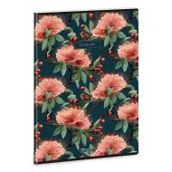 Ars Una: Quaderno a righe con anelli extra Flowery Green A/4