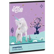 Ars Una: Quaderno per compiti con motivo unicorno e animali carini, 38 fogli, formato A/5