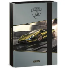 Ars Una: Scatola porta quaderni A5 con stampa Lamborghini gialla