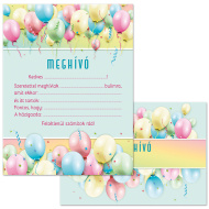 Ars Una: Set da 10 inviti colorati con palloncini e buste