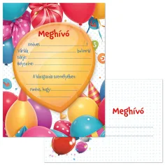 Ars Una: Set di 10 inviti colorati con palloncini e buste