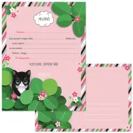 Ars Una Think Pink inviti per festa con gattino, con busta, confezione da 10 pezzi