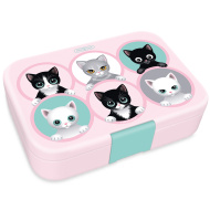 Ars Una: Think Pink scatola per merenda divisa con gatti 15,3×21,6×5,2 cm