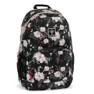 Ars Una: Zaino scolastico AU-2 Flowery Black con fiori, 32x46x22cm