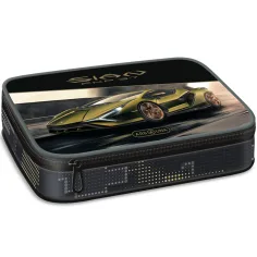 Ars Una: astuccio portapenne multistrato Lamborghini giallo 15,5x22,5x4,5 cm
