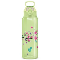 Ars Una: borraccia 3D Snow Flower con fiori verdi, senza BPA, 700 ml