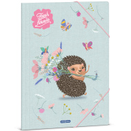 Ars Una: cartellina con elastico "Fresh Flowers" con stampa di ricci, formato A4