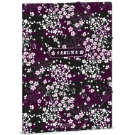 Ars Una: cartellina elastica con motivo floreale di sakura, formato A4