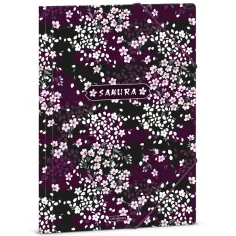 Ars Una: cartellina elastica con motivo floreale di sakura, formato A4