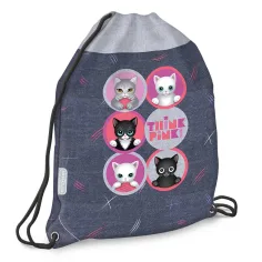 Ars Una: sacca da ginnastica Think Pink, borsa sportiva 32x42 cm