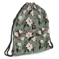 Ars Una: sacca da ginnastica per adolescenti "Verde floreale", sacca sportiva 37,5 x 46 cm