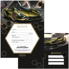 Ars Una: set di 10 inviti con busta, motivo Lamborghini giallo