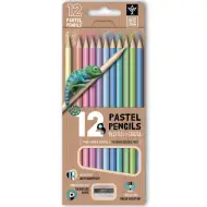 Ars Una: set di 12 matite colorate triangolari in colori pastello con temperino
