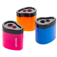 Ars Una temperamatite a serbatoio a forma di goccia con due fori, disponibile in diverse varianti.