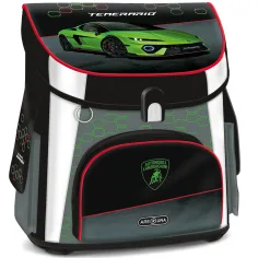 Ars Una: zaino scolastico ergonomico con motivo Lamborghini e chiusura magnetica, 33x41x24 cm