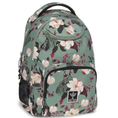 Ars Una: zaino scolastico verde floreale AU-6 34x45x26cm