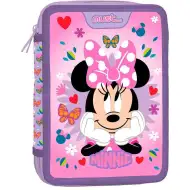 Astuccio a più piani di Minnie Mouse riempito, colore lilla.
