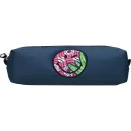 Astuccio cilindrico in denim Smiley Afro 21,5x5,5x6,5cm