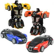 Auto da corsa: Auto sportiva a molla trasformabile in robot in diverse varianti 13cm