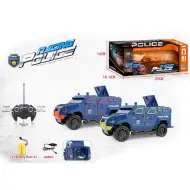 Auto della polizia telecomandata blindata RC con luci 1/16 in due varianti