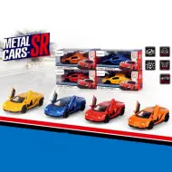 Auto sportivo in metallo a retrocarica con luci e suoni 1/43