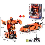 Auto telecomandata trasformabile in robot con luci e suoni 1/18