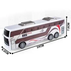 Autobus RC con telecomando e luci 27MHz scala 1/32 25cm immagine 4