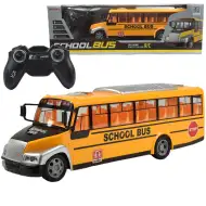 Autobus scolastico giallo telecomandato RC con effetti luminosi e batteria 27MHz 40cm