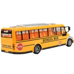 Autobus scolastico giallo telecomandato RC con effetti luminosi e batteria 27MHz 40cm immagine 3