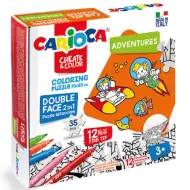 Avventure puzzle da colorare a doppia faccia con 12 pennarelli - Carioca