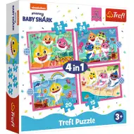 Baby Shark: Famiglia di squali puzzle 4 in 1 - Trefl