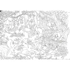 Bambi 2 in 1 puzzle da 60 pezzi e libro da colorare 50x35cm - Lisciani immagine 3