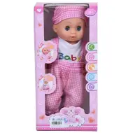 Bambola Dorka con abito a quadri con bretelle 36 cm con effetti sonori
