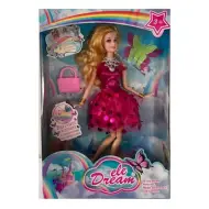 Bambola Dream Girl in abito da cocktail rosa con accessori 29 cm