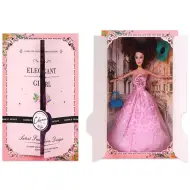 Bambola Elegante con accessori in abito rosa 30cm