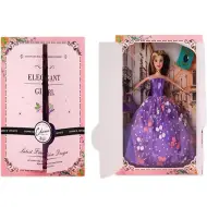 Bambola Elegante con accessori in abito viola 30cm