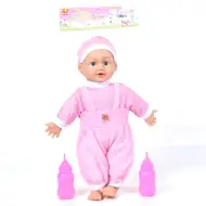 Bambola alimentabile con corpo di stoffa, accessori e effetti sonori, 21 cm