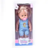 Bambola bionda con suono e ciuccio 35 cm